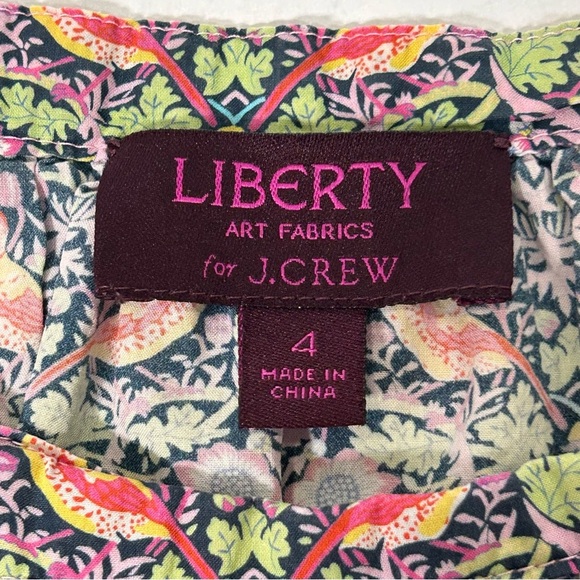 J. Crew Liberty Art Fabrics Strawberry Thief Peony Penny Birds Top - Picture 3 of 10